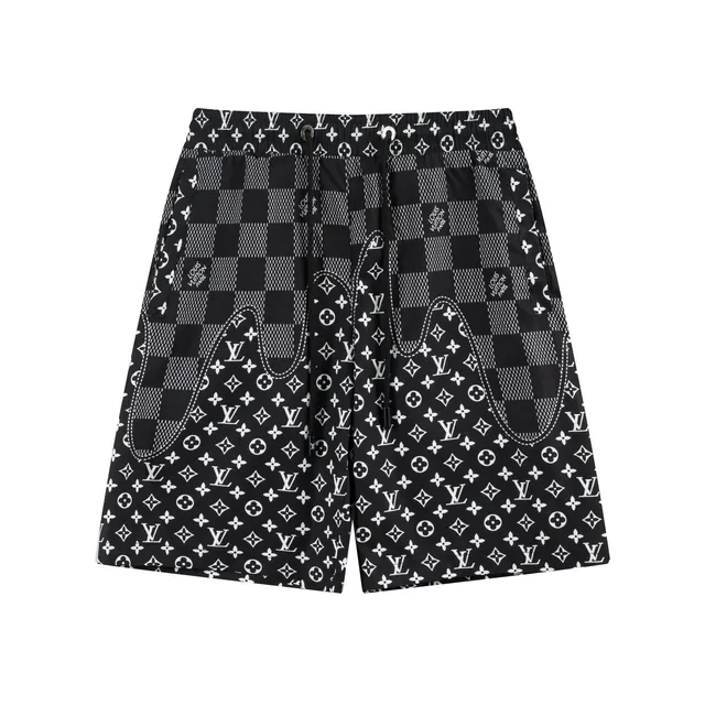 Louis Vuitton Monogram Checkered Shorts LV Logo and Checkerboard Print