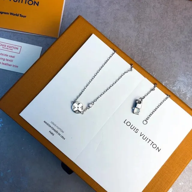 Louis Vuitton Chain Bracelet Monogram Flower and Lock Charm
