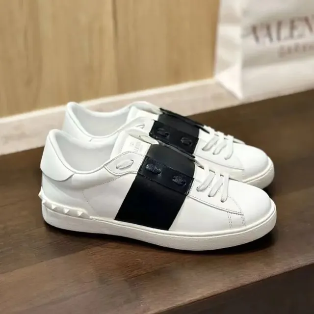Valentino Rockstud White with Black Stripe