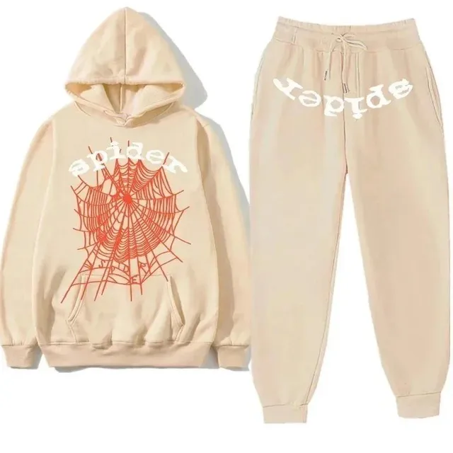 Sp5der Spider Hoodie and Joggers Set Spider Web Print