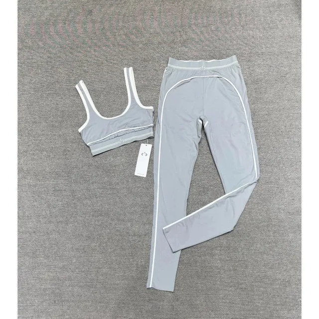 Lululemon Athletic Set Grey with White Trim