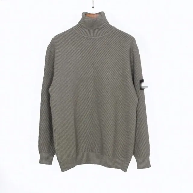 Stone Island Turtleneck Sweater Ribbed Knit with Badge
