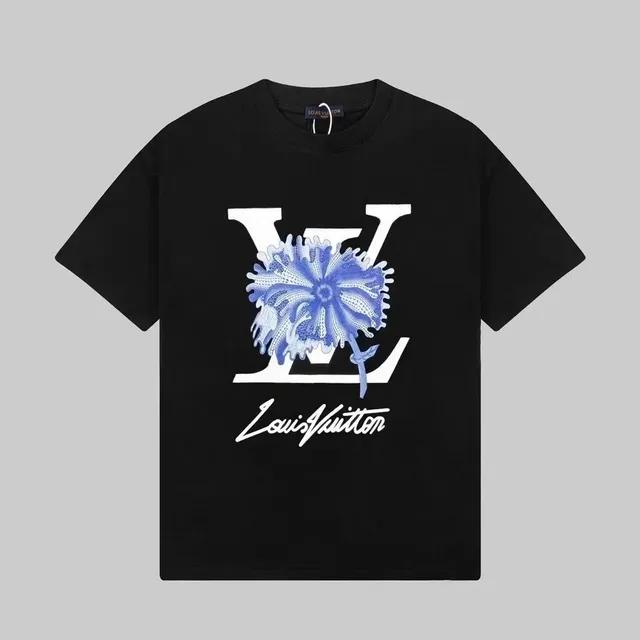 黑色蓝花标002