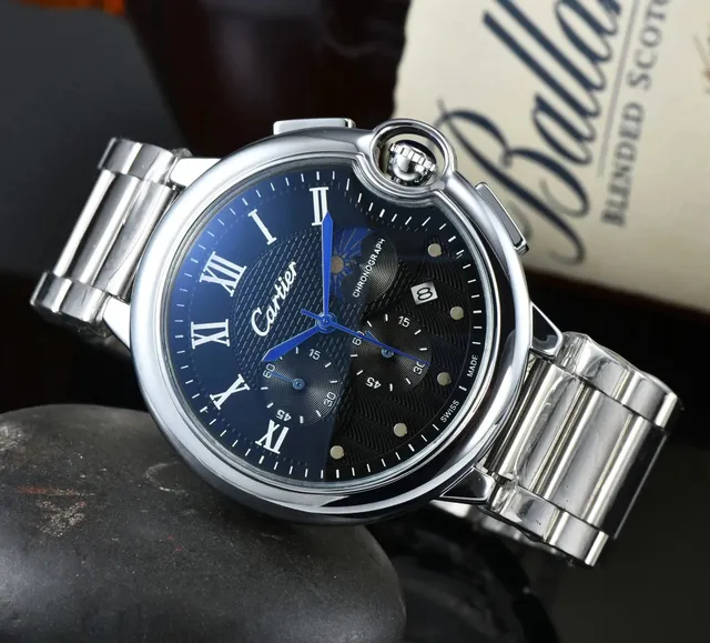 Cartier Santos Chronograph Blue Dial