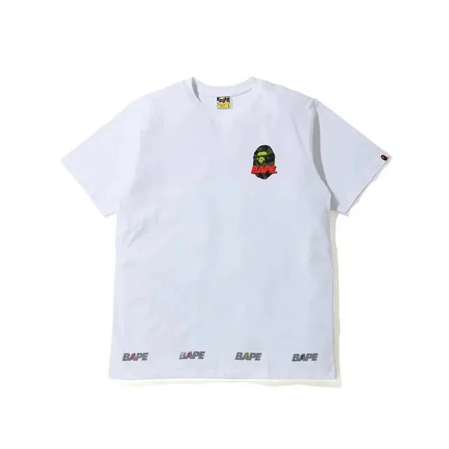 Short-Sleeve T-Shirt Ape Head Logo with Repeat BAPE Print Hem