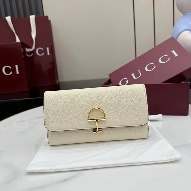 Gucci Horsebit 1955 Wallet Small Leather Wallet Beige