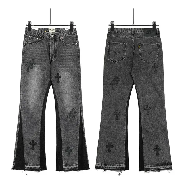 Chrome Hearts Flared Jeans Cross-Embroidered