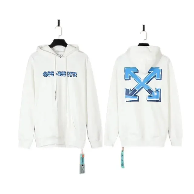 Off-White Hoodie Blue Arrow Logo