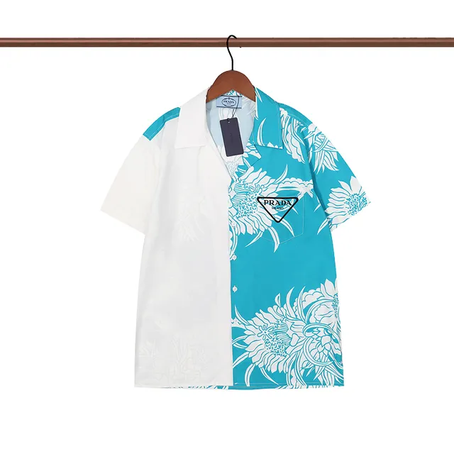 Prada Floral Print Shirt Color-Block Floral