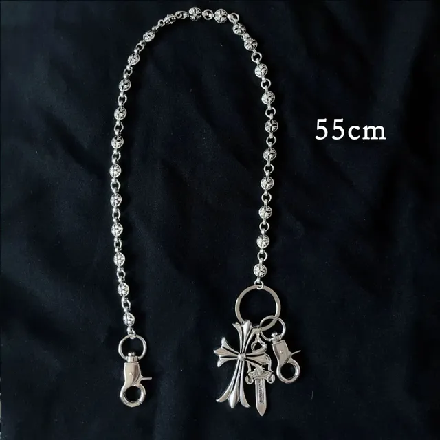Chrome Hearts Cross Dagger Keychain Silver