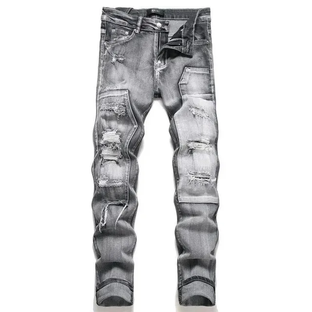 Amiri Distressed Jeans Ripped Patchwork