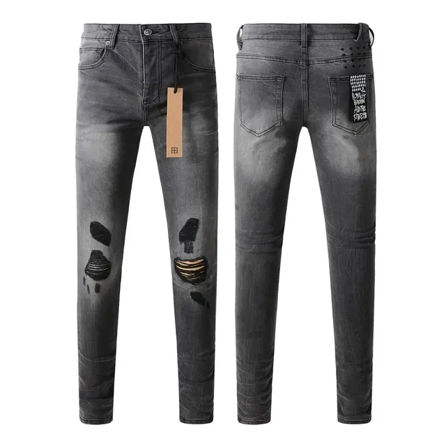 Balenciaga Distressed Slim Jeans Ripped Black-Panel