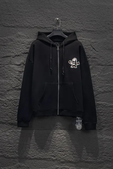 Chrome Hearts Zip-Up Hoodie Skull Patch