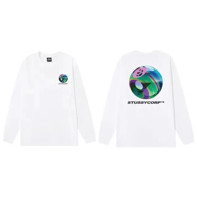 Stüssy Long Sleeve Tee Holographic Globe Print