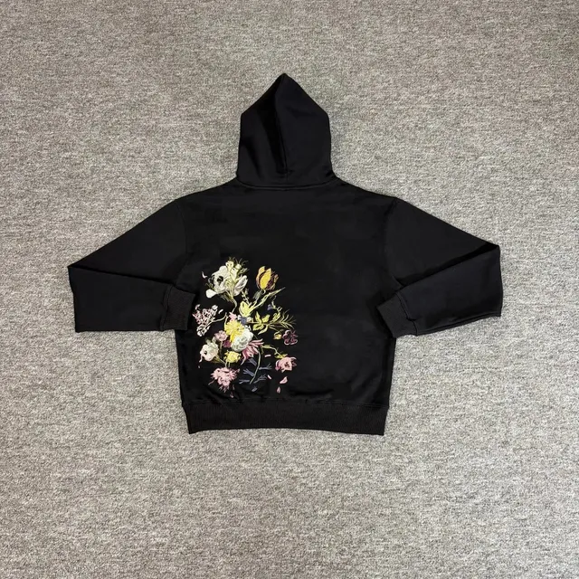 509刺绣抓绒帽衫(黑)