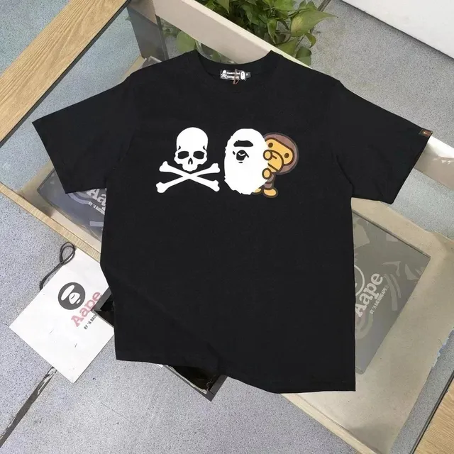 BAPE × Mastermind Japan Graphic Tee Skull and Ape Head Print