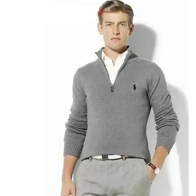 Polo Ralph Lauren Quarter-Zip Sweater Heather Grey