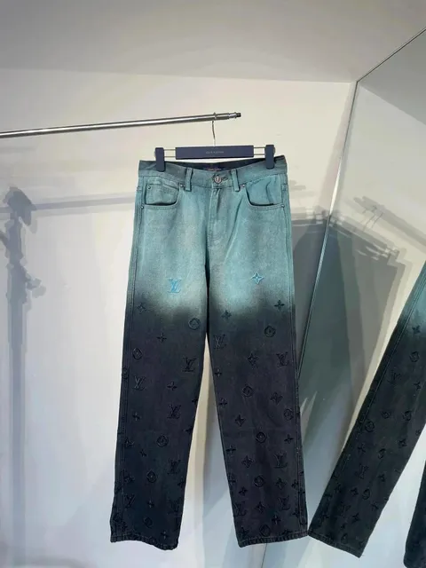 Louis Vuitton Monogram Denim Jeans Ombre Embossed