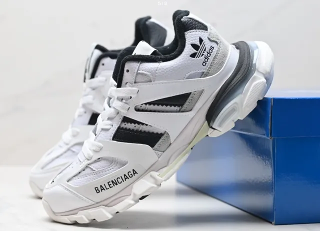 Balenciaga × Adidas Speed Trainer White Black Grey