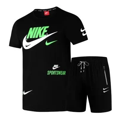 Nike Sportswear Set Black with Neon Green Swoosh