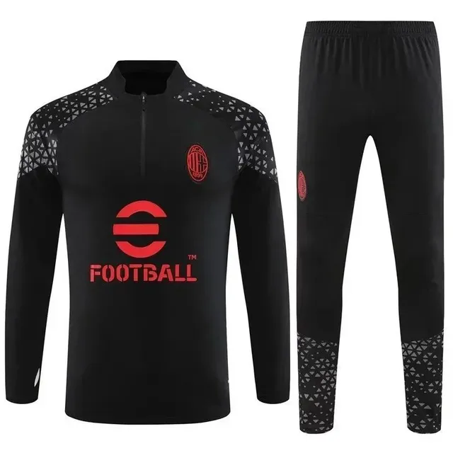 AC Milan × Adidas Training Set Black Red Geometric