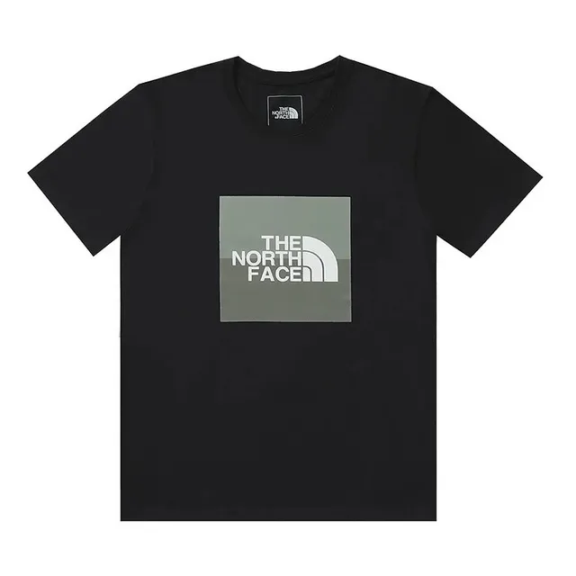 The North Face Box Logo Tee Olive Square Print