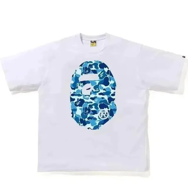 BAPE Shark Hoodie Tee Blue Camo Ape Head