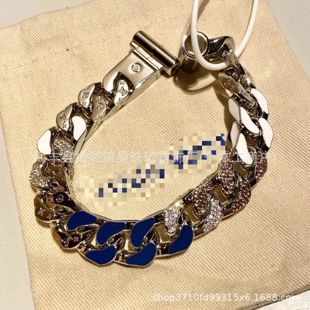 Louis Vuitton Chain Bracelet Enamel and Crystal