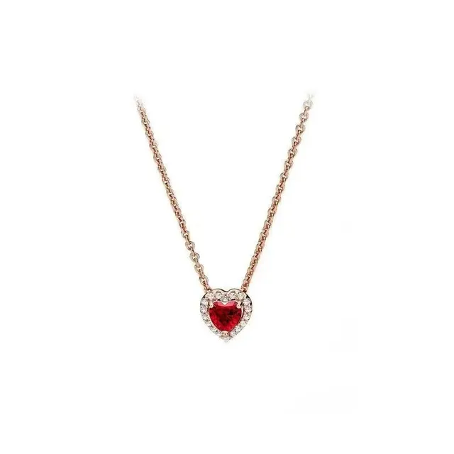 Pandora Juste un Clou Heart Pendant Ruby and Diamonds