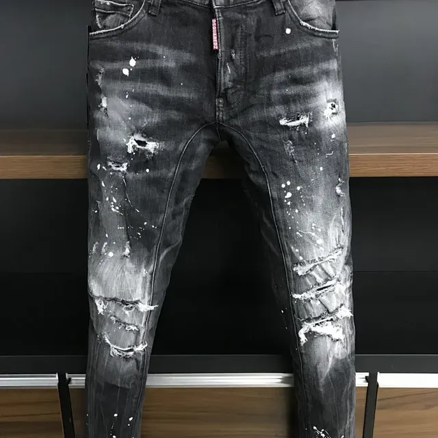 Dsquared2 Distressed Jeans Paint Splatter Ripped