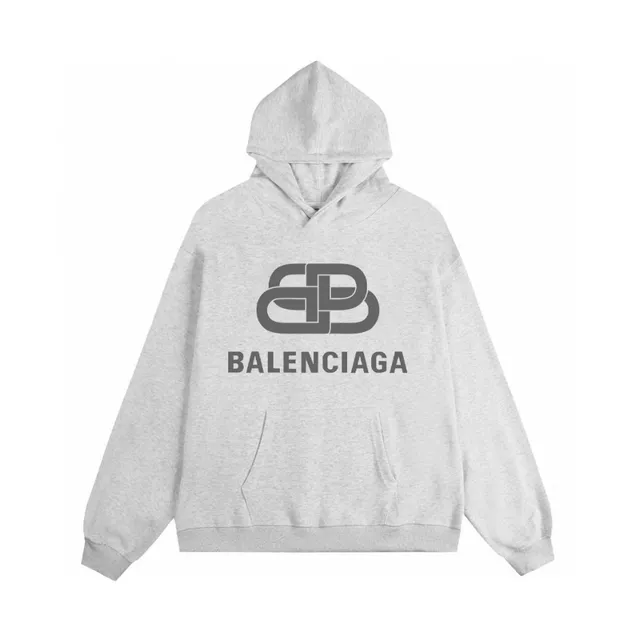 Balenciaga Logo Hoodie Heather Grey