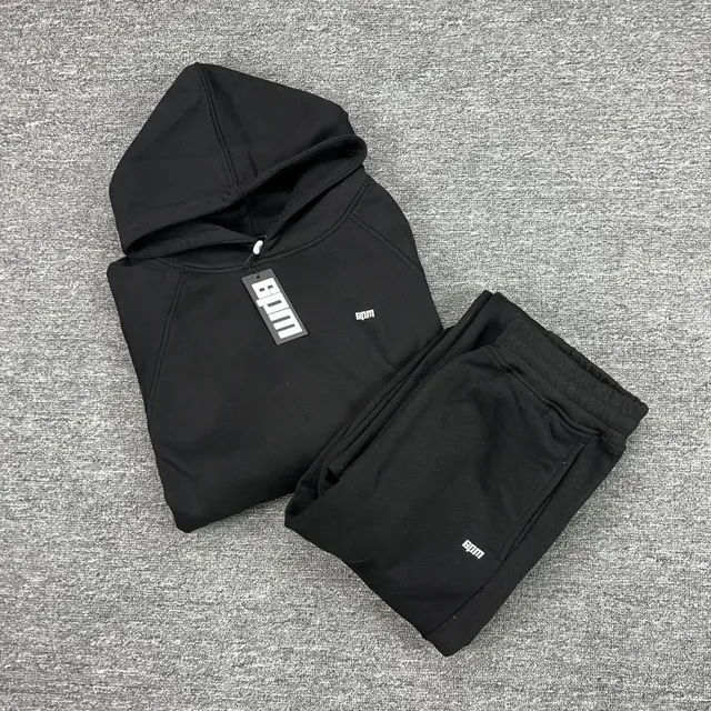 Fear of God Essentials Hoodie and Joggers Set Black Logo