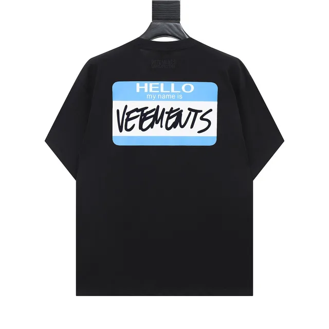 Vetements Hello Name Tag Tee Name Tag Print