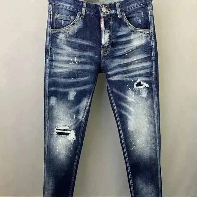 Dsquared2 Distressed Slim Fit Jeans Paint-Splatter Wash