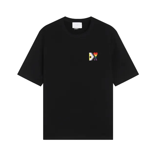 AMI Paris T-Shirt Rainbow Heart Logo