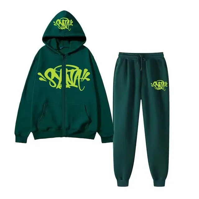 Corteiz Zip-Up Hoodie and Joggers Set Graffiti Logo