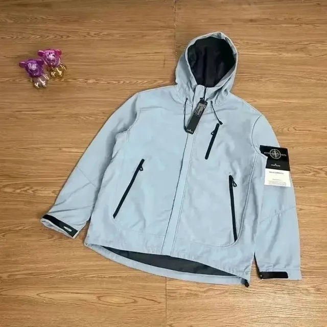 Stone Island Hooded Jacket Light Grey