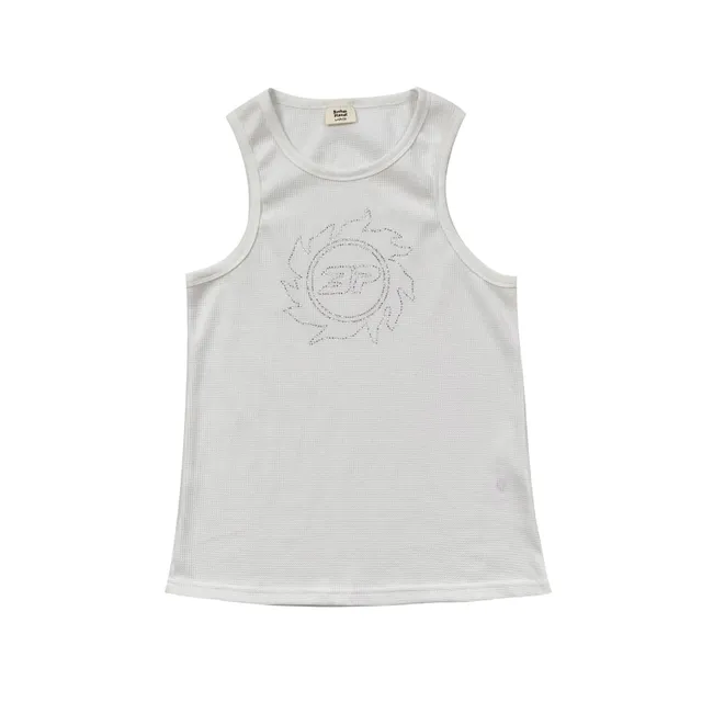 Broken Planet Waffle Tank Top Sun Logo Embellished