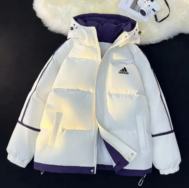 Adidas Puffer Jacket Two-Tone with Fur Trim