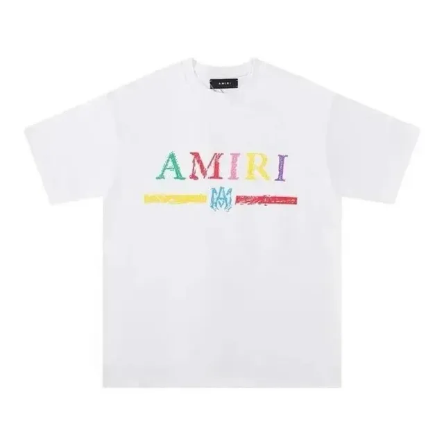 Amiri Logo Tee Multicolor Crayon Print