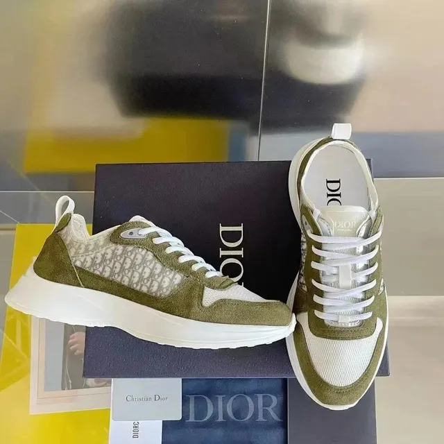 Dior Bobby Sneaker Olive Green Oblique Print