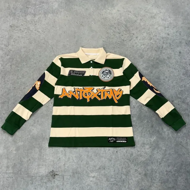 Anti Social Social Club Long-Sleeve Polo Striped Logo