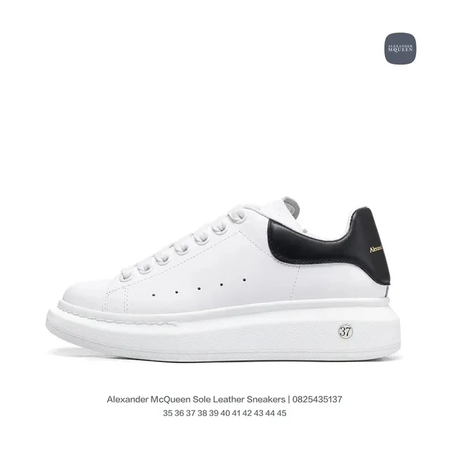 Alexander McQueen Sole Leather Sneakers White/Black