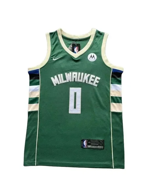 Nike × NBA Milwaukee Bucks City Edition Jersey Green with Cream and Navy Stripes