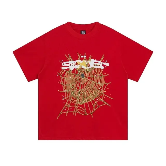 Sp5der Spider Web Graphic Tee Gold Web Print