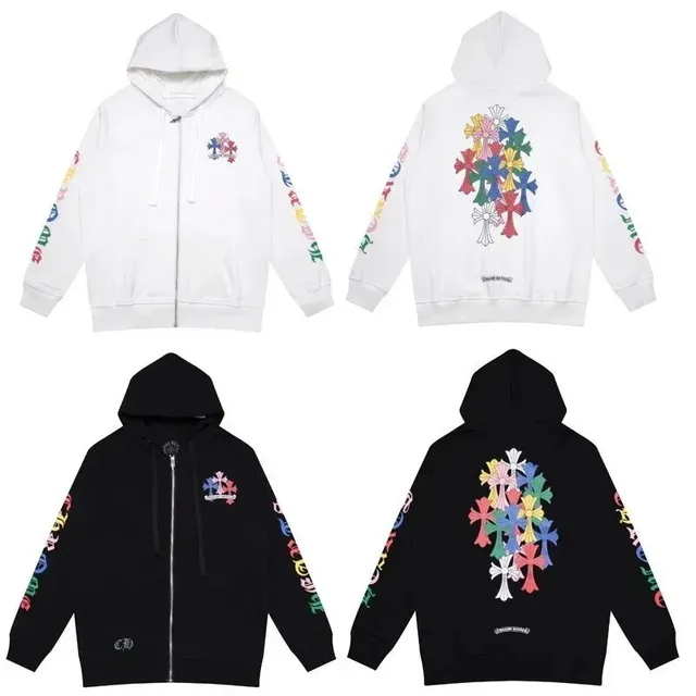 Chrome Hearts Zip-Up Hoodie Multi-Color Cross Print