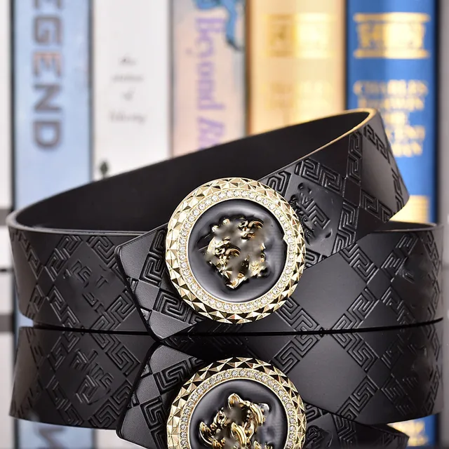 7 # Gold Buckle+Antique Medusa Black