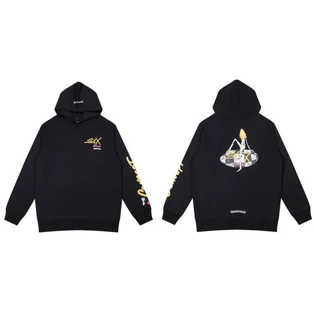 Chrome Hearts Hoodie Gold Logo Print