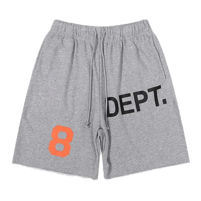 Gallery Dept. Dept. Shorts Grey with Orange 8 and Black Dept.