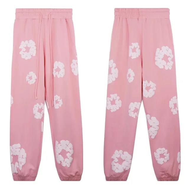 Printed Joggers Floral Appliqué